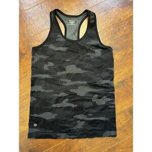 Athleta Speedlight Black Camo Racerback Tank Top Seamless Breathable Size M